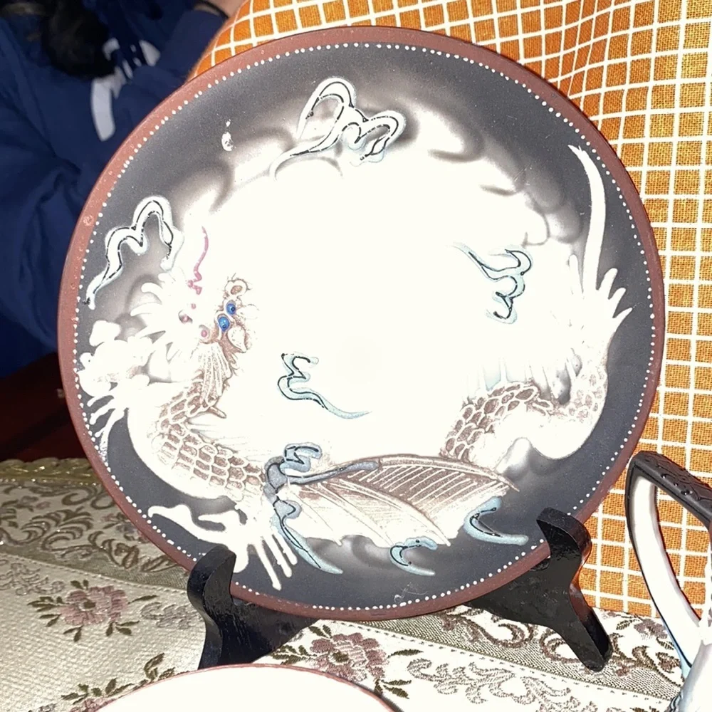 Vintage 14 pc tea set RS Hand-Painted Dragon, Made in Japan, Eggshell Porcelain
